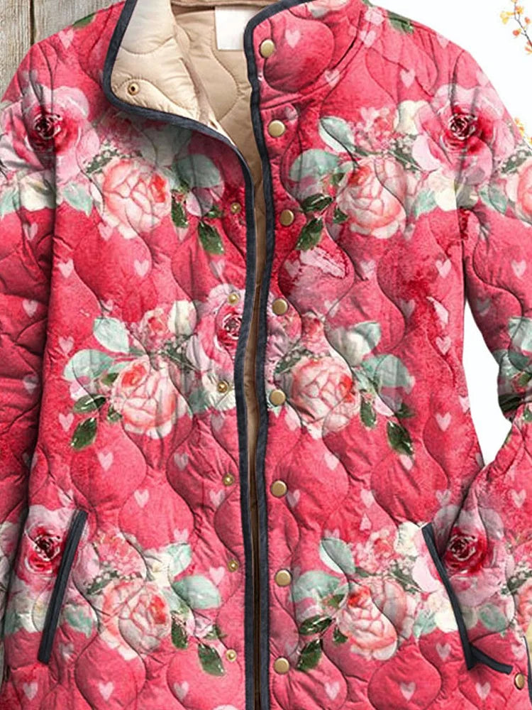 Damen Steppjacke Regular Fit Warm Leicht Elegant Alltag Herbst Winter Freizeit