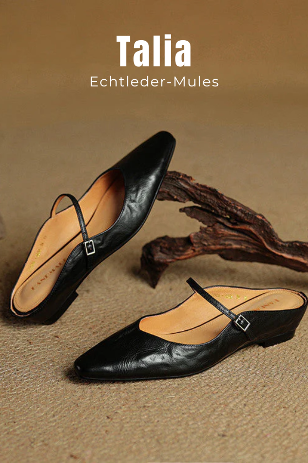 Damen Pantoletten spitz Mary Jane Riemen rutschfest bequem elegant