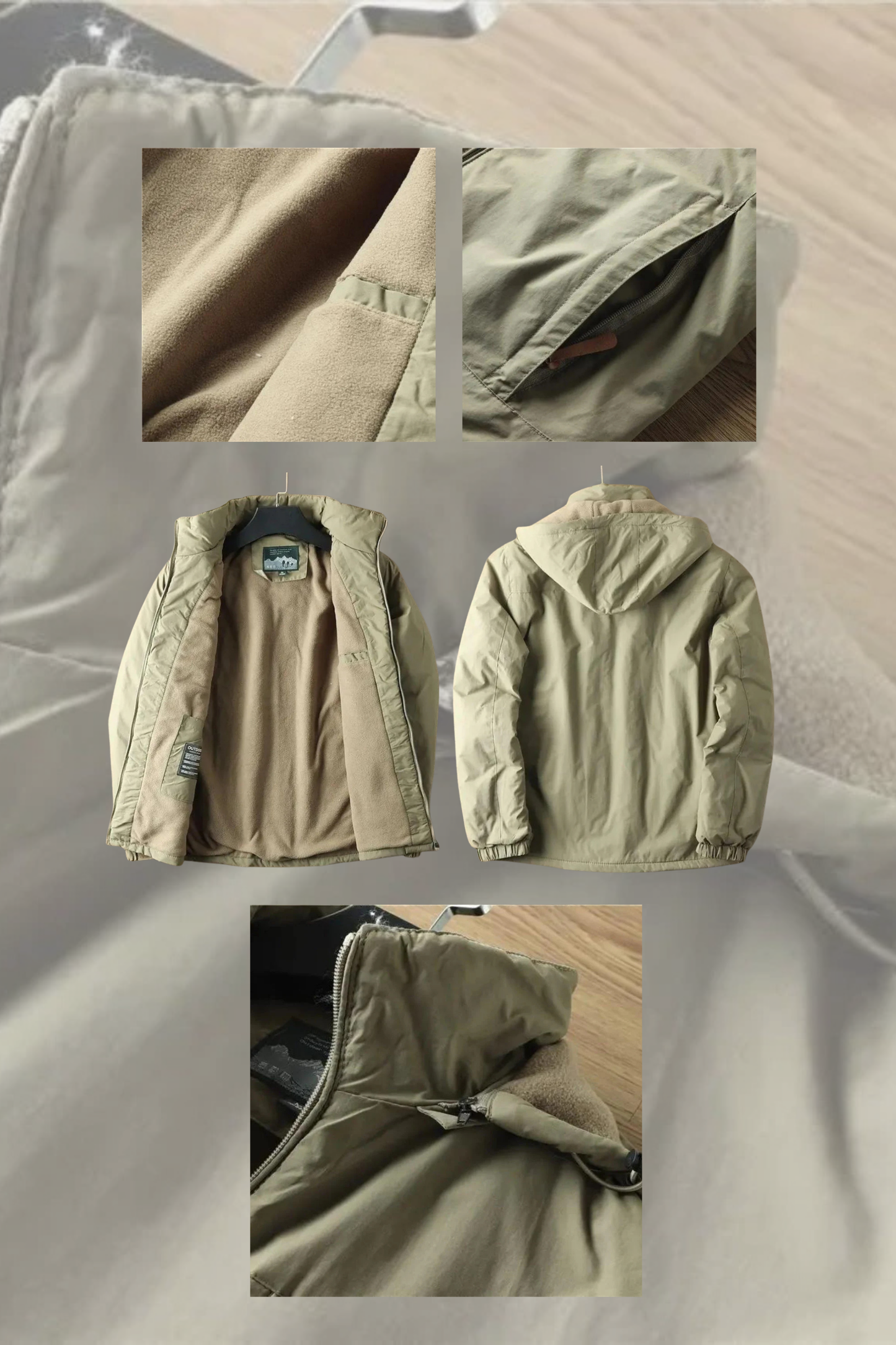 Herren Wintermantel Thermo Regular Fit Fleece gefüttert Wasserdicht Winddicht Kapuze abnehmbar
