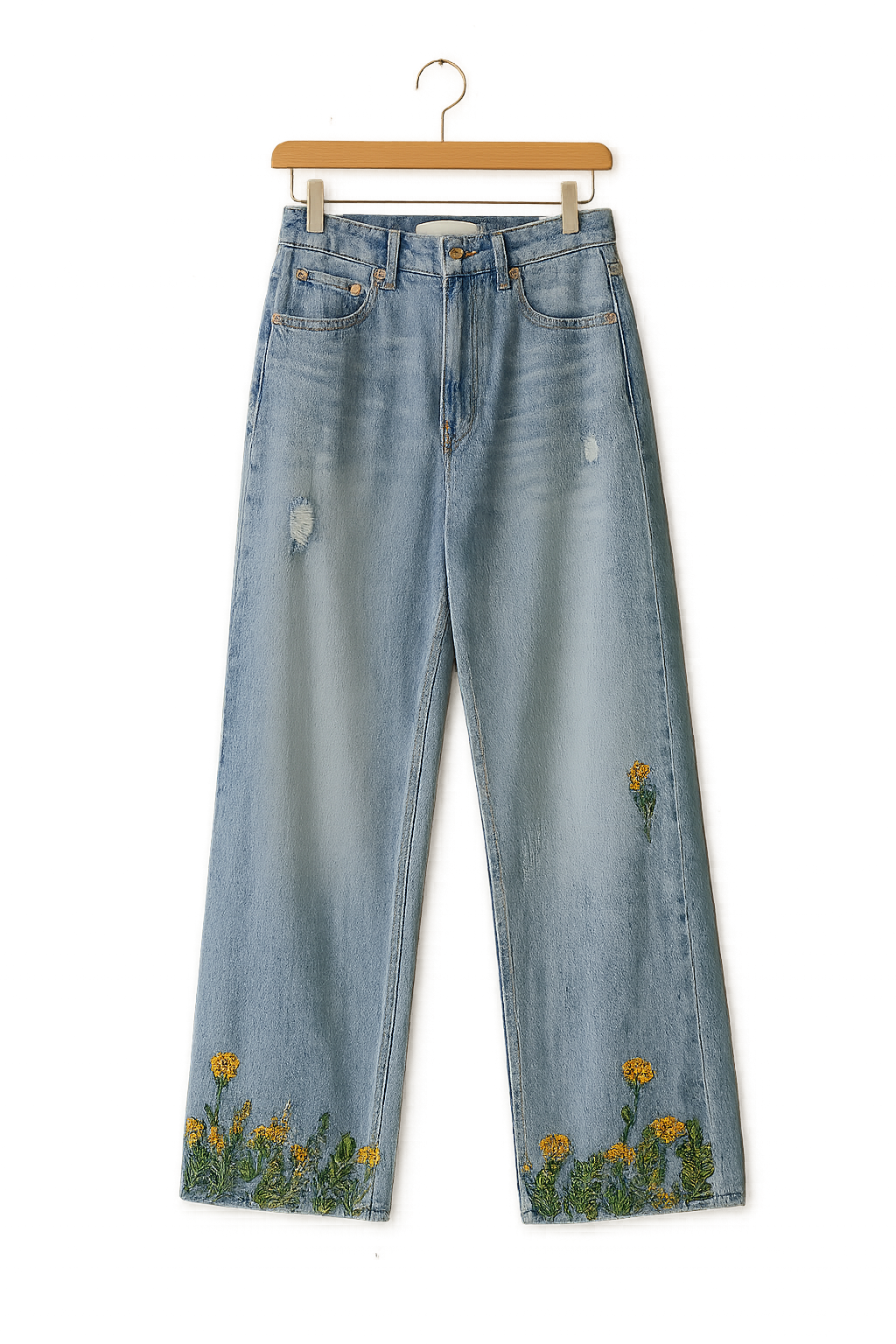 Damen Jeans Regular Fit Straight Leg High Waist Glitzer Herz Patchwork Casual Chic Trend Denim