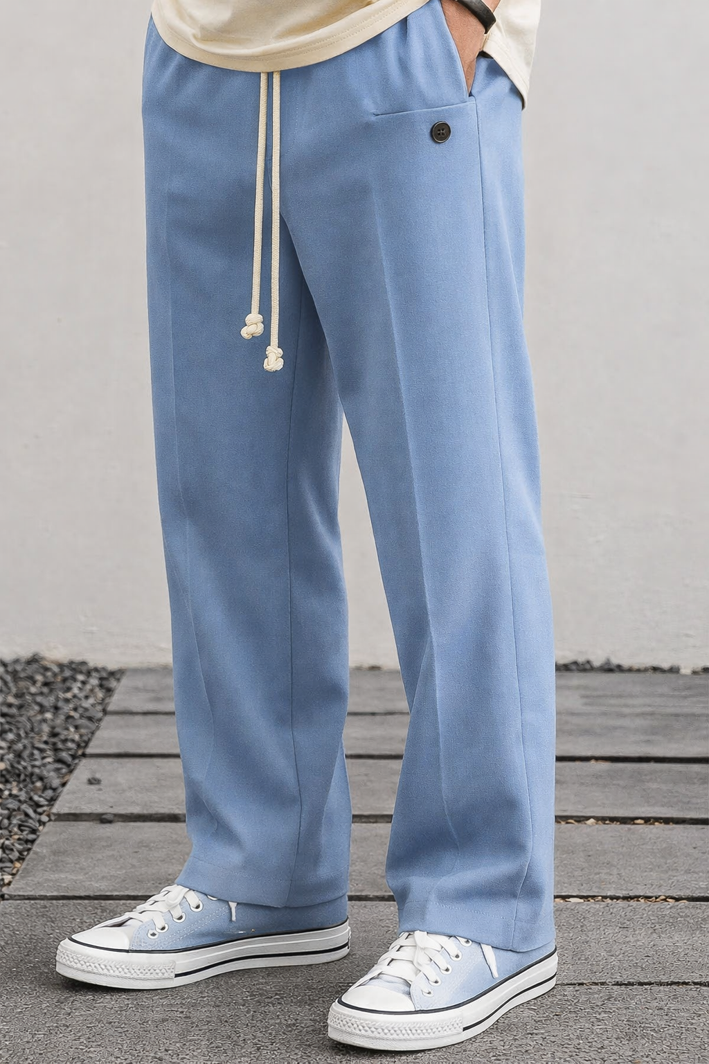 Herren Hose Kordelzug Gerade Passform Komfort Elegant Alltag