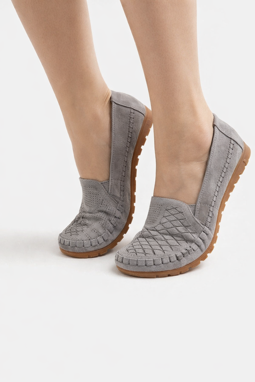 Damen Ballerinas Schlüpfen flach bequem atmungsaktiv rutschfest