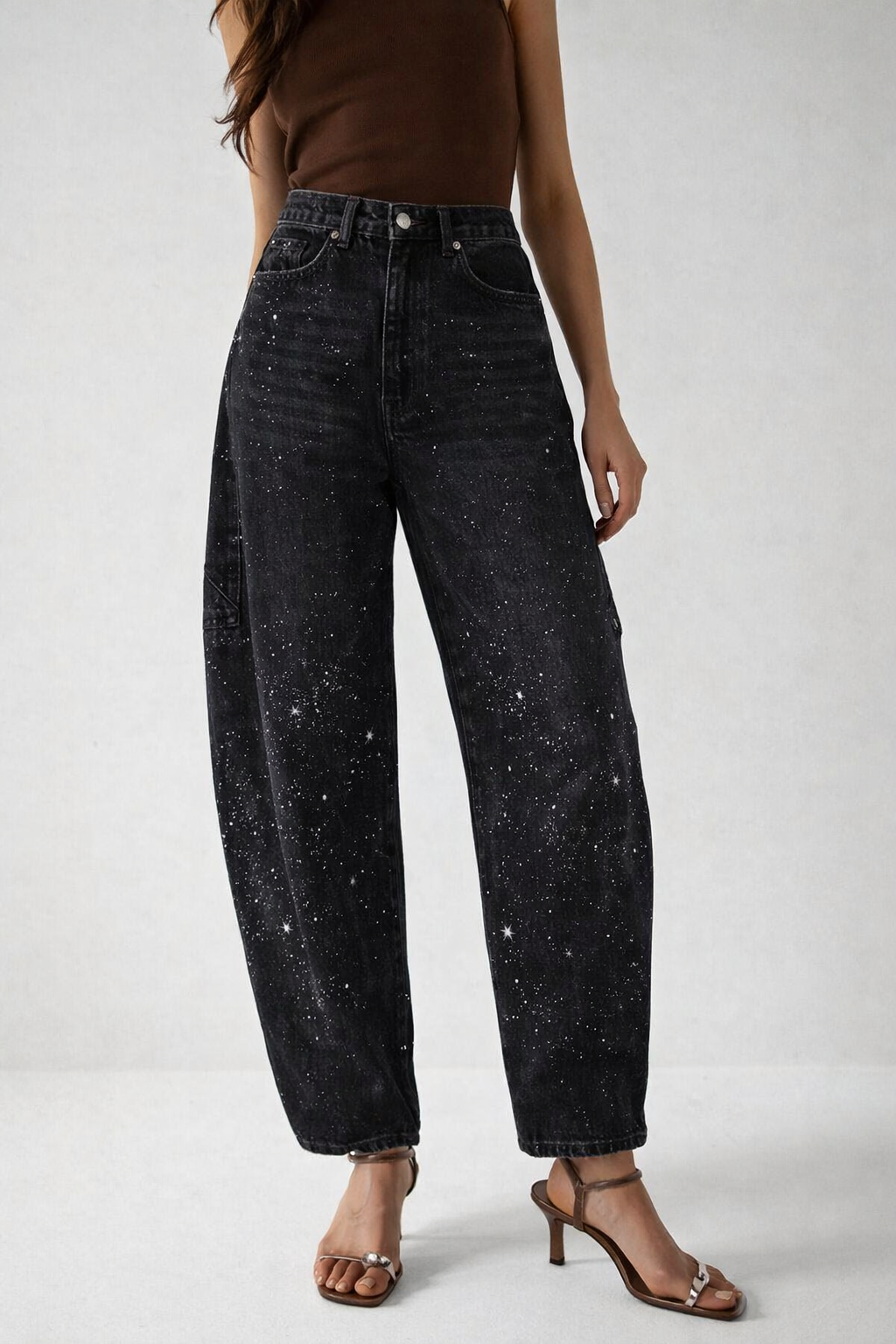Damenjeans Balloon Fit mit Tischlerdetails, große Größe