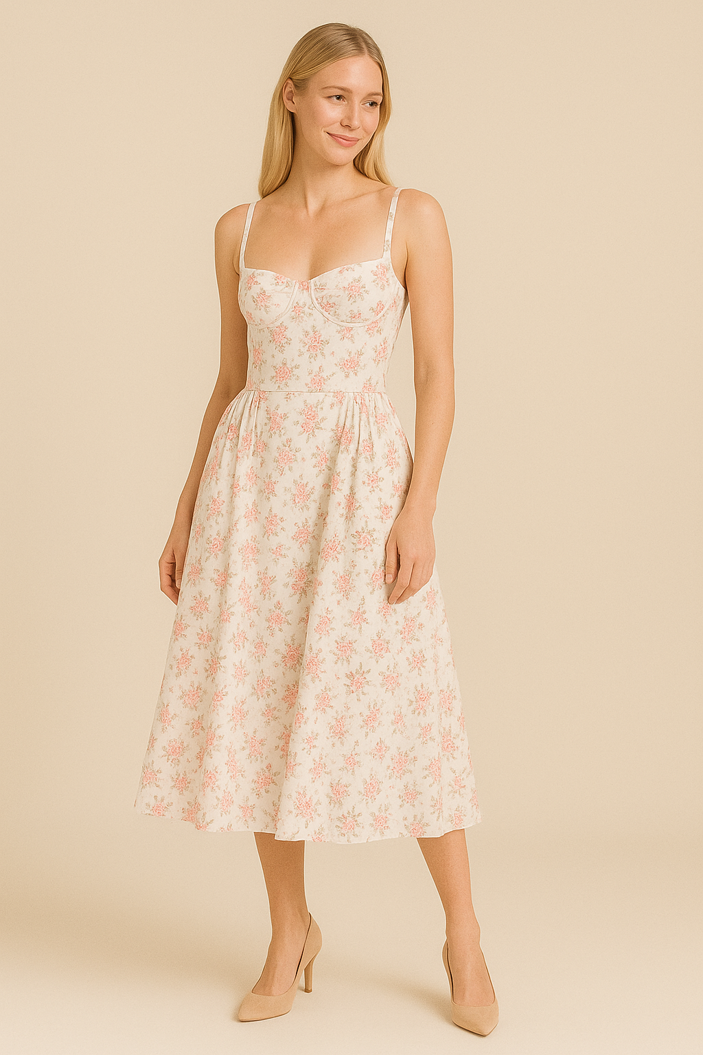 WILHELM | Damen Sommerkleid mit V-Ausschnitt luftig-leicht