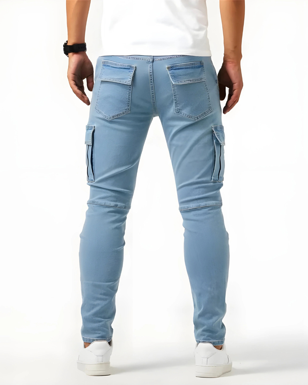 Herren Cargohose Slim Fit Baumwolle Stretch bequeme Taschen