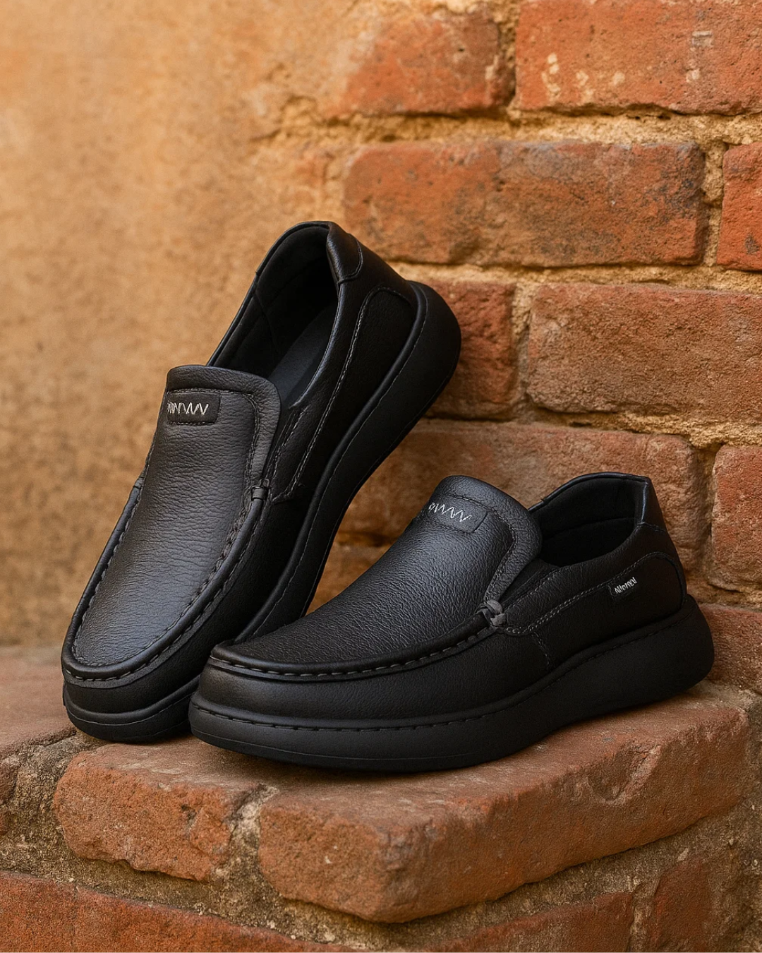 Herren Pantoffeln Leder orthopädisch rutschfest gepolstert atmungsaktiv stoßdämpfend Slip-On Hausschuhe Alltag