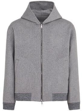 Herren Wollmisch Hoodie Langarm Kapuze Reißverschluss Regular Fit Freizeit Strickhoodie Casual Warm