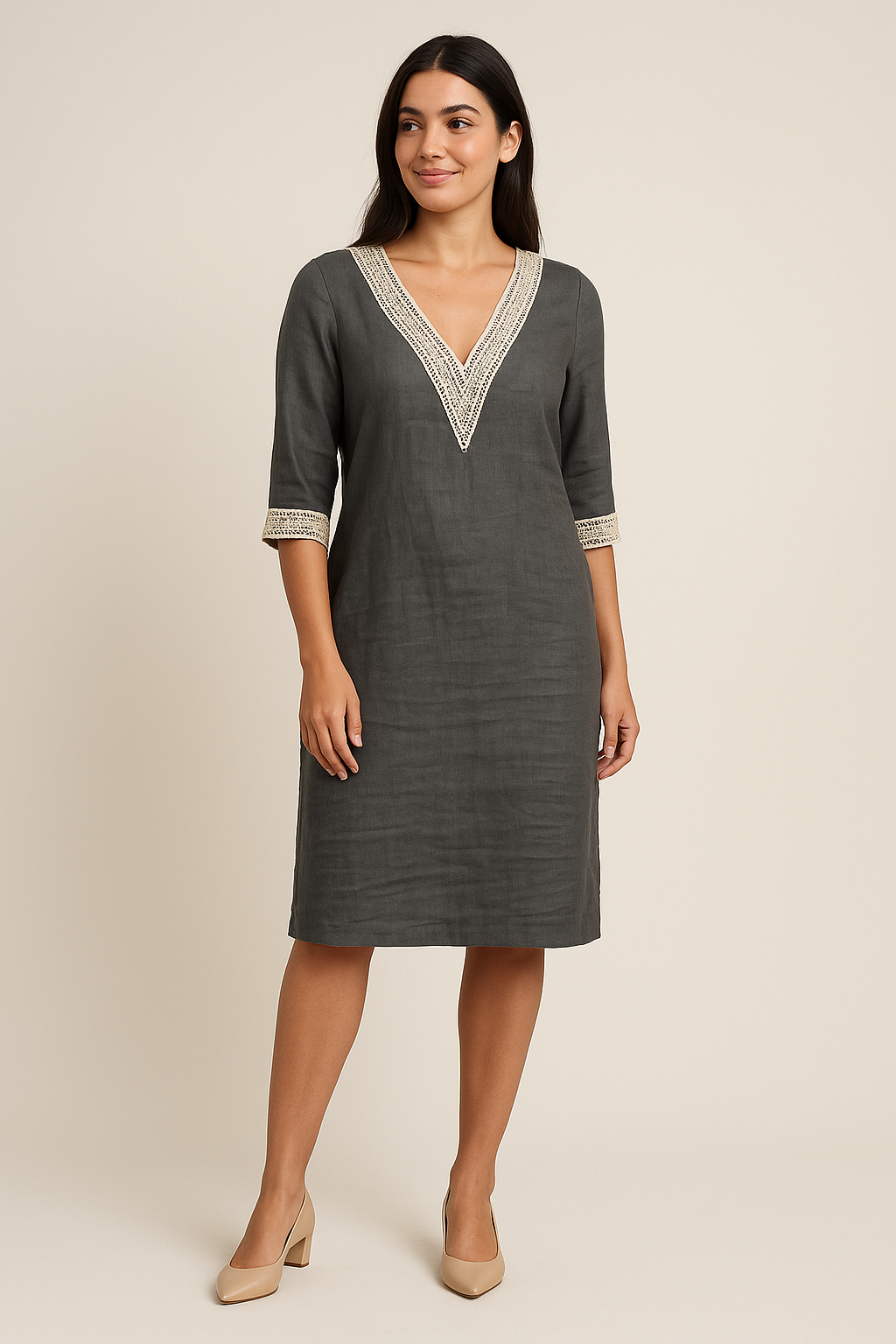 WILHELM | Atmungsaktives Damen Kleid aus Leinenmix luftig & leicht