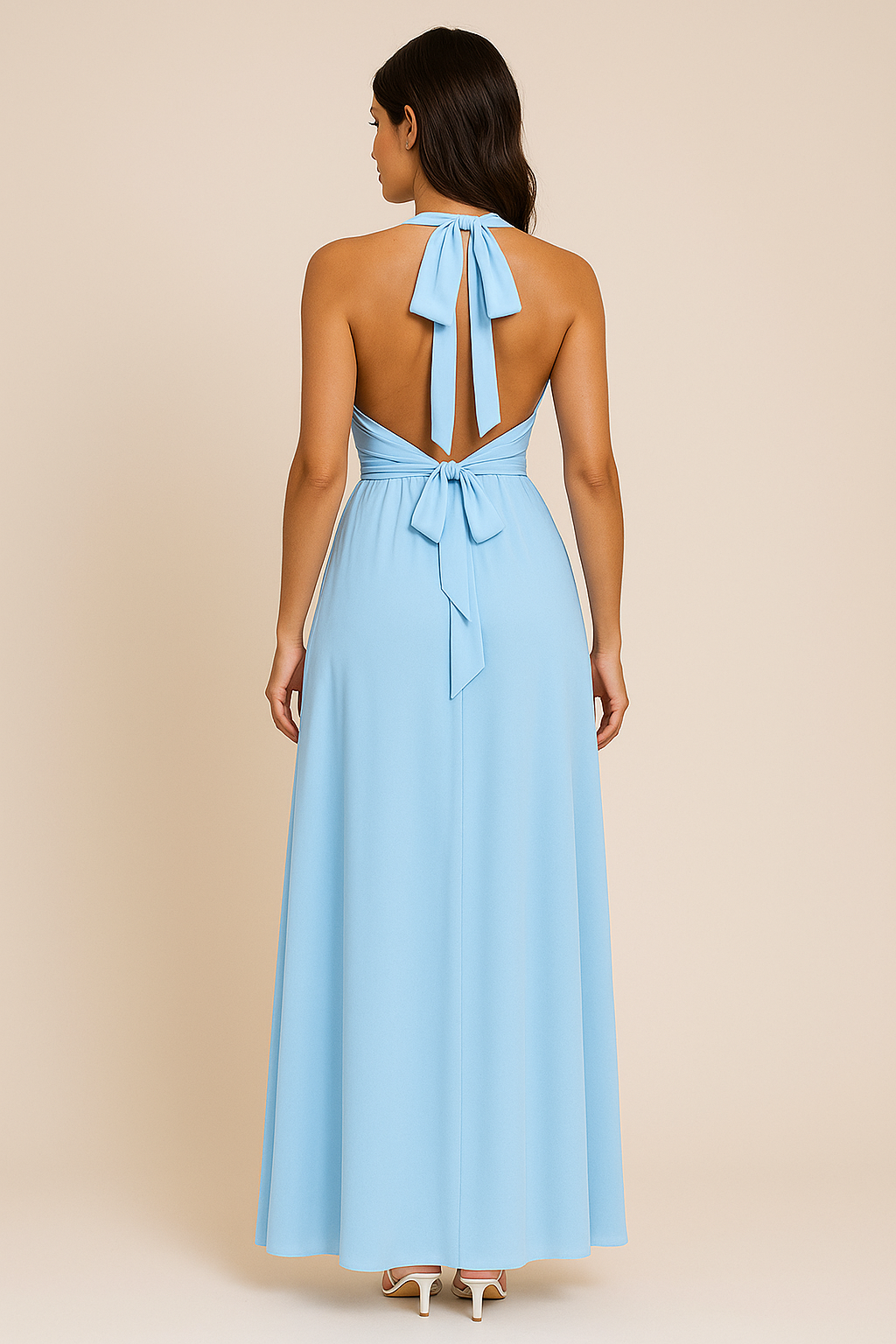 WILHELM | Festliches Damen Maxikleid mit Neckholder-Ausschnitt luftig & leicht