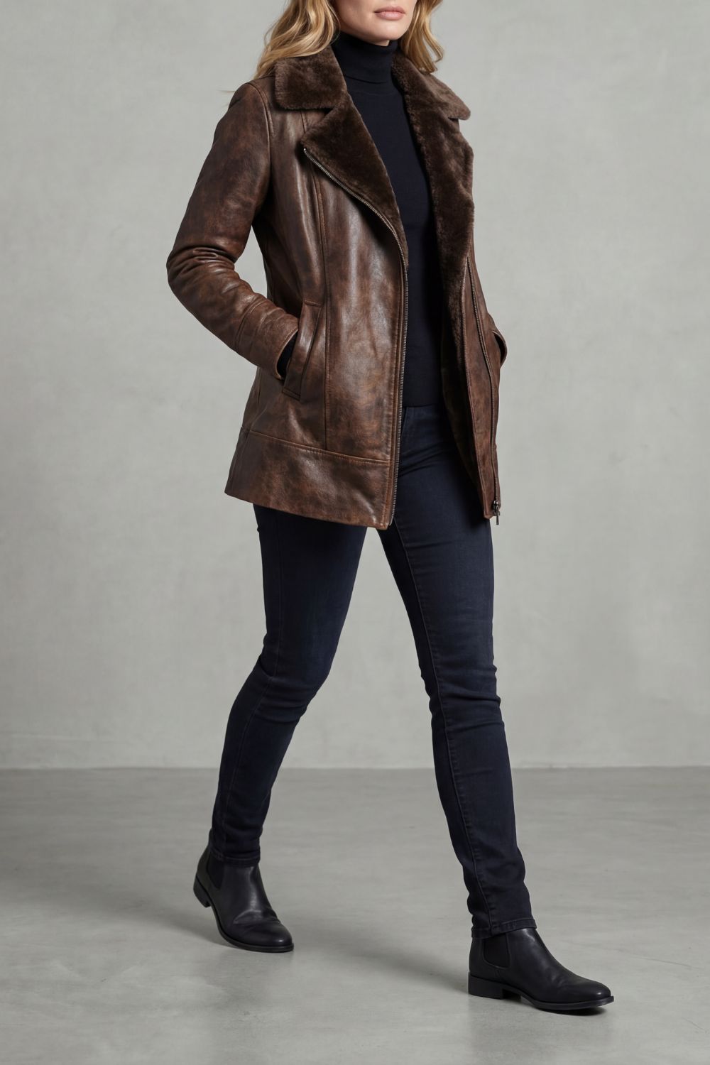 Damen Leder Jacke
