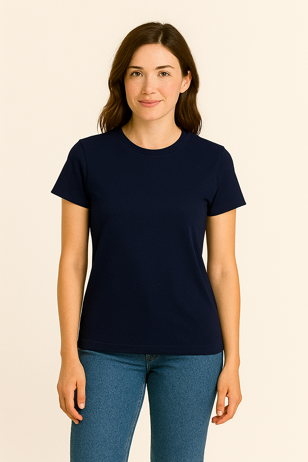 WILHELM | Damen T-Shirt Baumwolle mit klassischem Schnitt für Freizeit & Stil