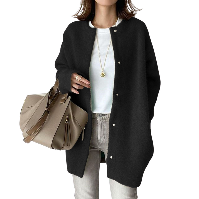 Damen Strickjacke Regular Fit Weich Atmungsaktiv Elegant Alltag Freizeit Layering