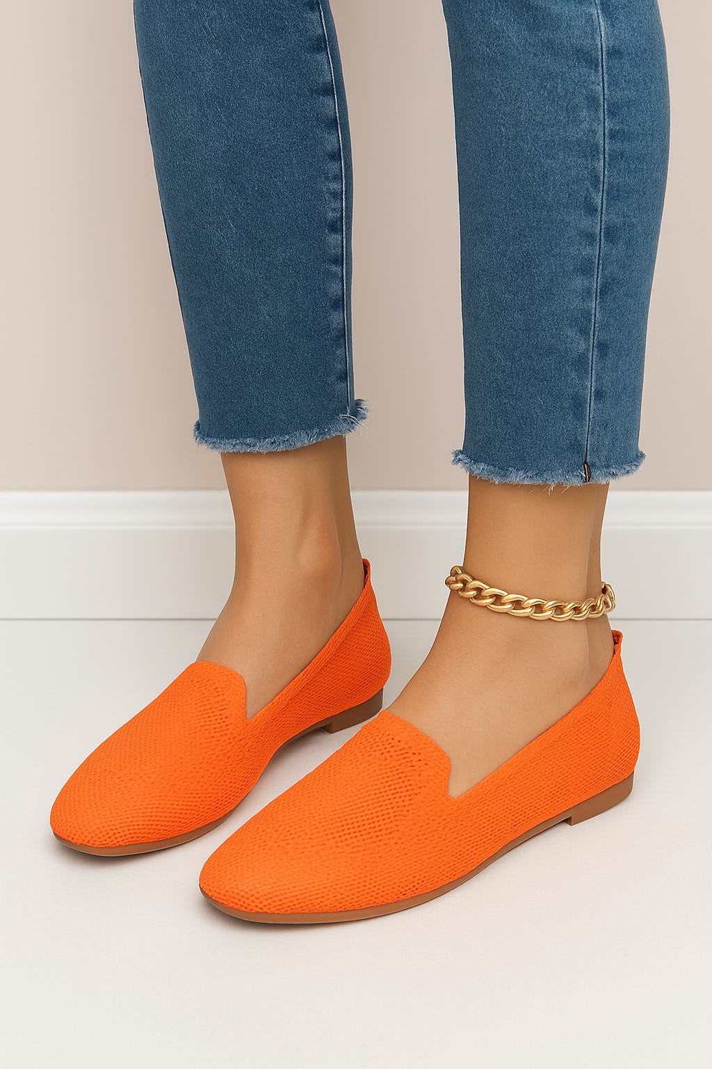 WILHELM | Damen Slipper-Loafer aus Strick für Arbeit & Freizeit