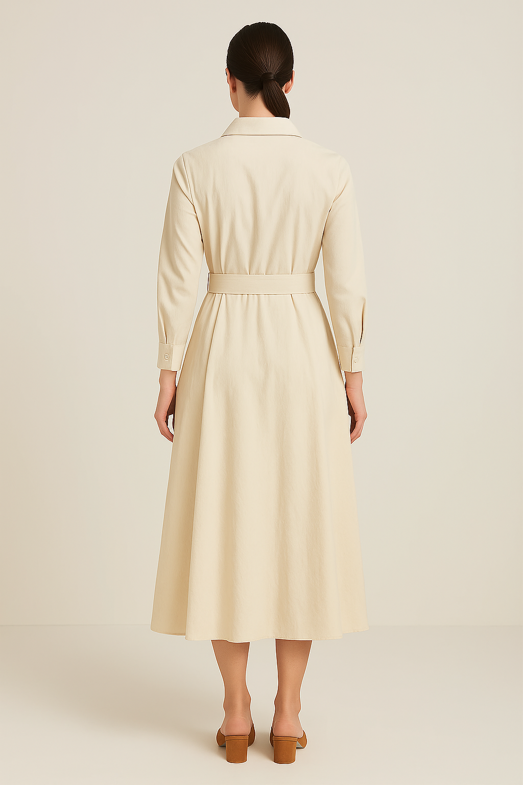 WILHELM | Sommerliches Damen Hemdblusenkleid in Baumwolloptik mit taillierter Passform