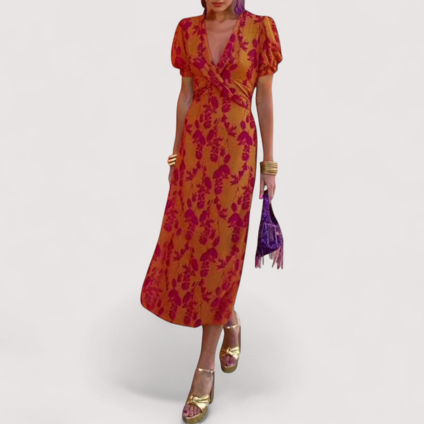 Damen Kleid mittlere Taille kontrastfarben figurbetont bequem elegant