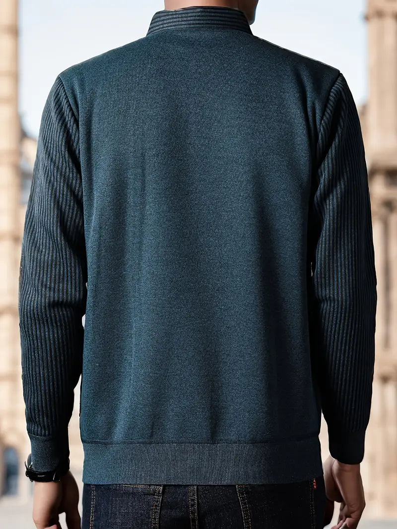 Herren Strickpullover mit V-Ausschnitt Slim Fit weiche atmungsaktive Langarm