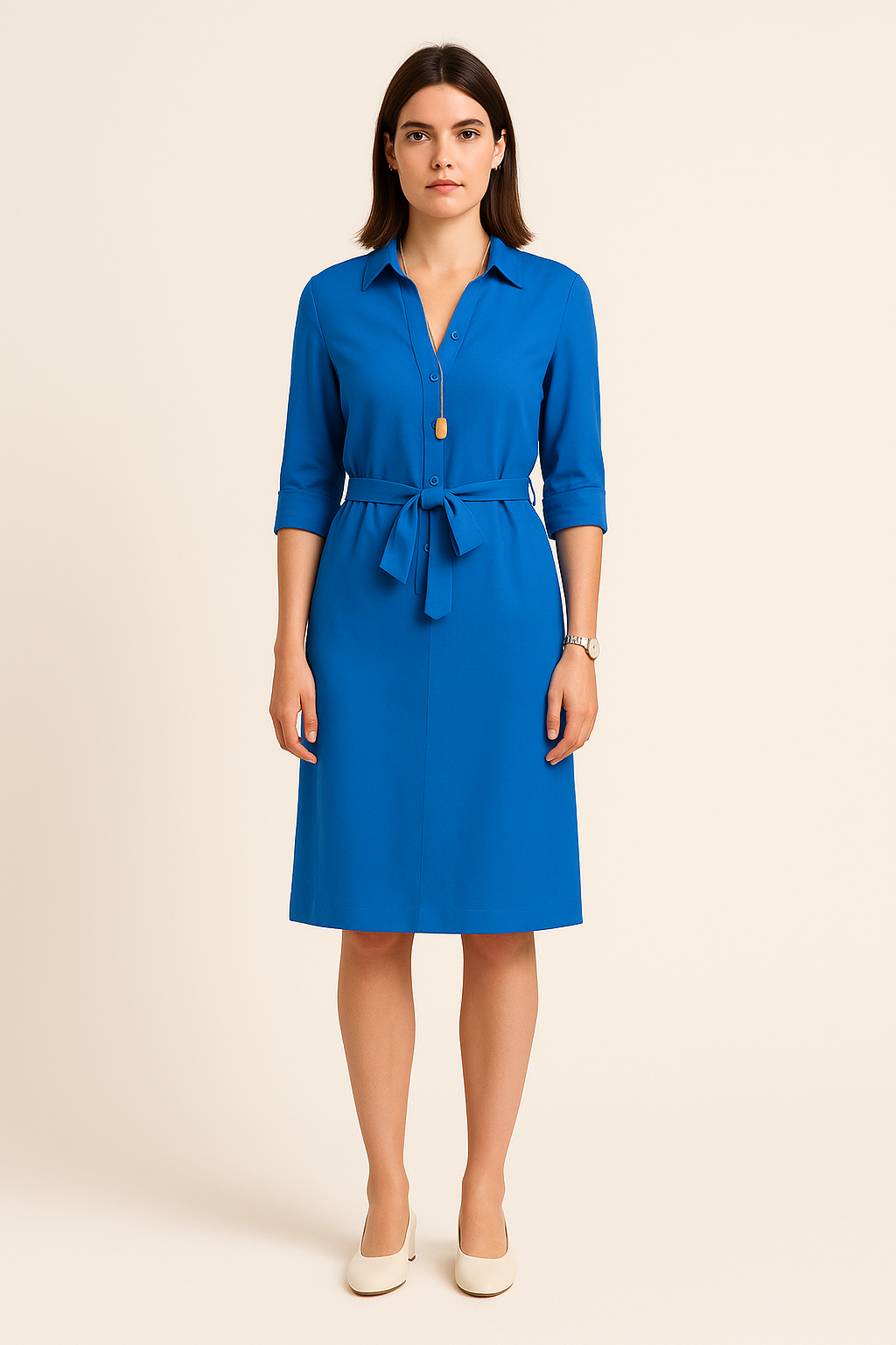 WILHELM | Festliches Damen Hemdblusenkleid mit Knopfleiste