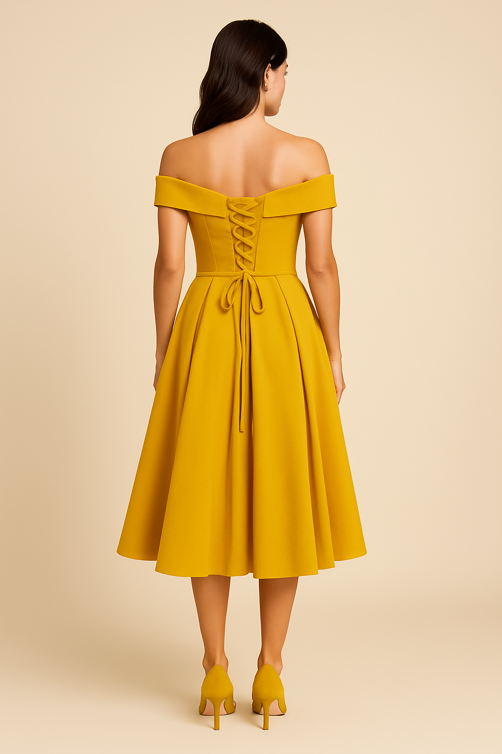 WILHELM | Damen Schulterfreies A-Linien Kleid, Atmungsaktiv und Stilvoll
