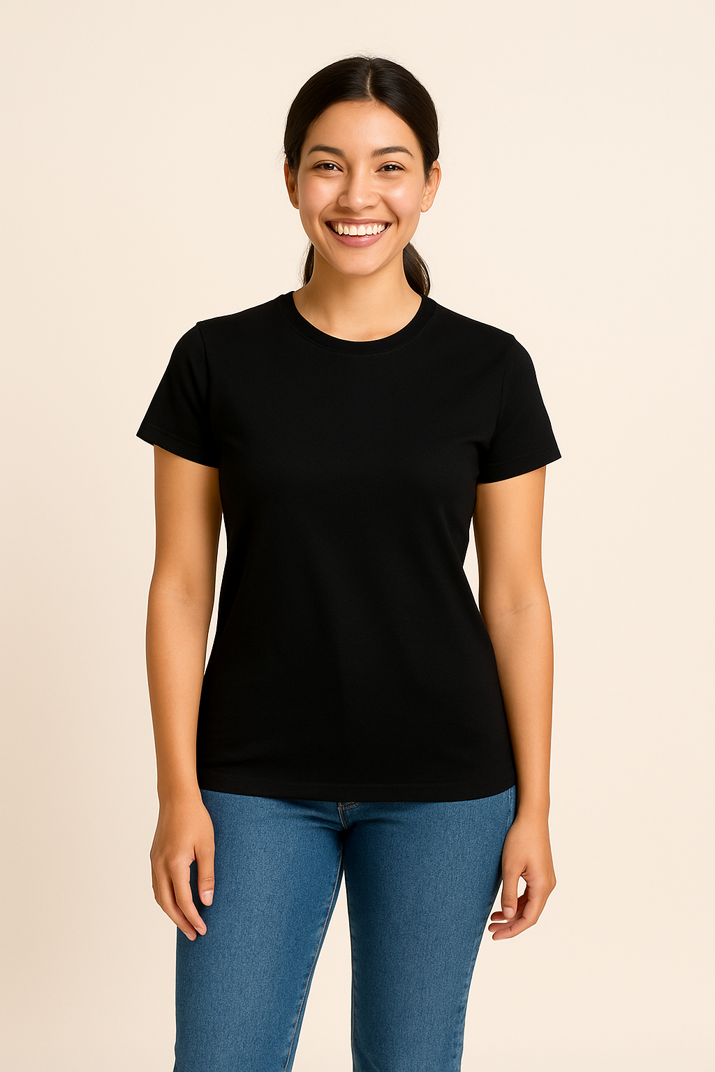 WILHELM | Damen T-Shirt Baumwolle mit klassischem Schnitt für Freizeit & Stil