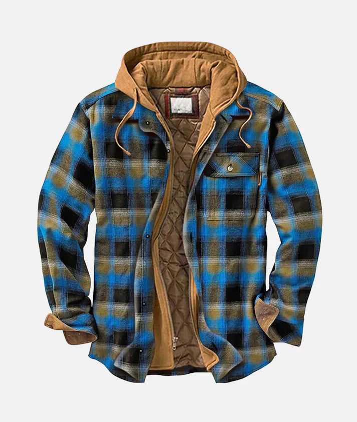 Herren Jacke Regular Fit Karomuster Patchwork Freizeit Übergang Leicht Atmungsaktiv Urban Stil