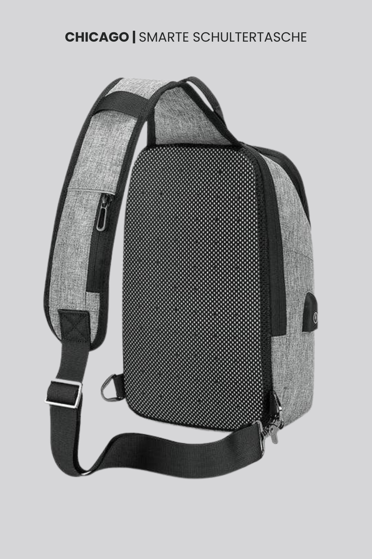 Unisex Schultertasche groß funktional wasserfest USB Anschluss verstellbarer Gurt