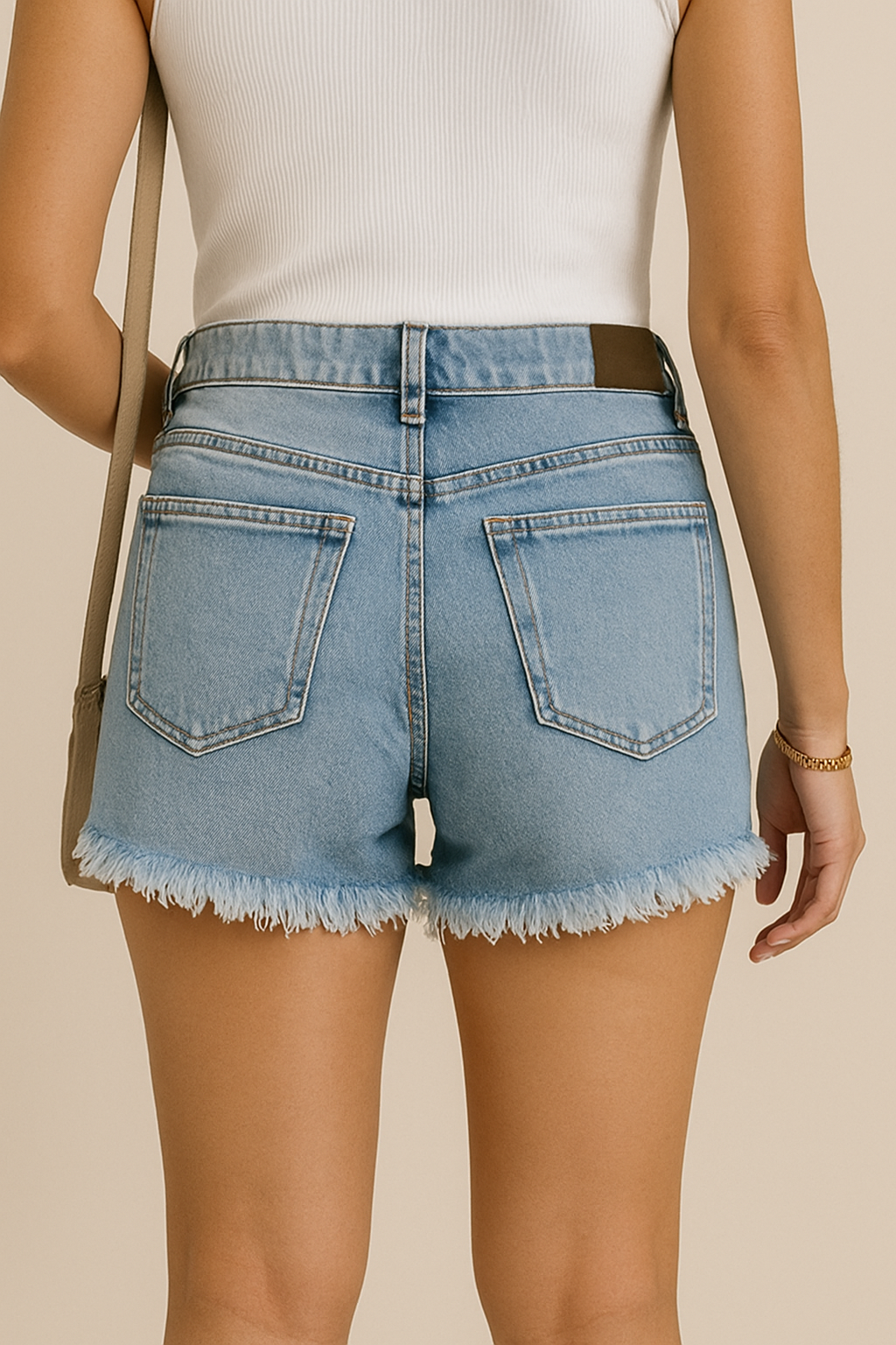 WILHELM | Damen Jeansshorts mit mittlerem Bund für Sommer und Freizeit