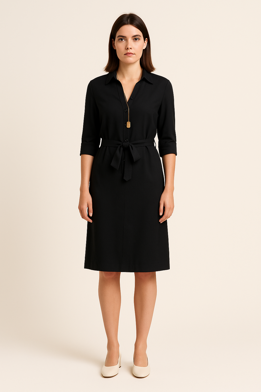 WILHELM | Festliches Damen Hemdblusenkleid mit Knopfleiste