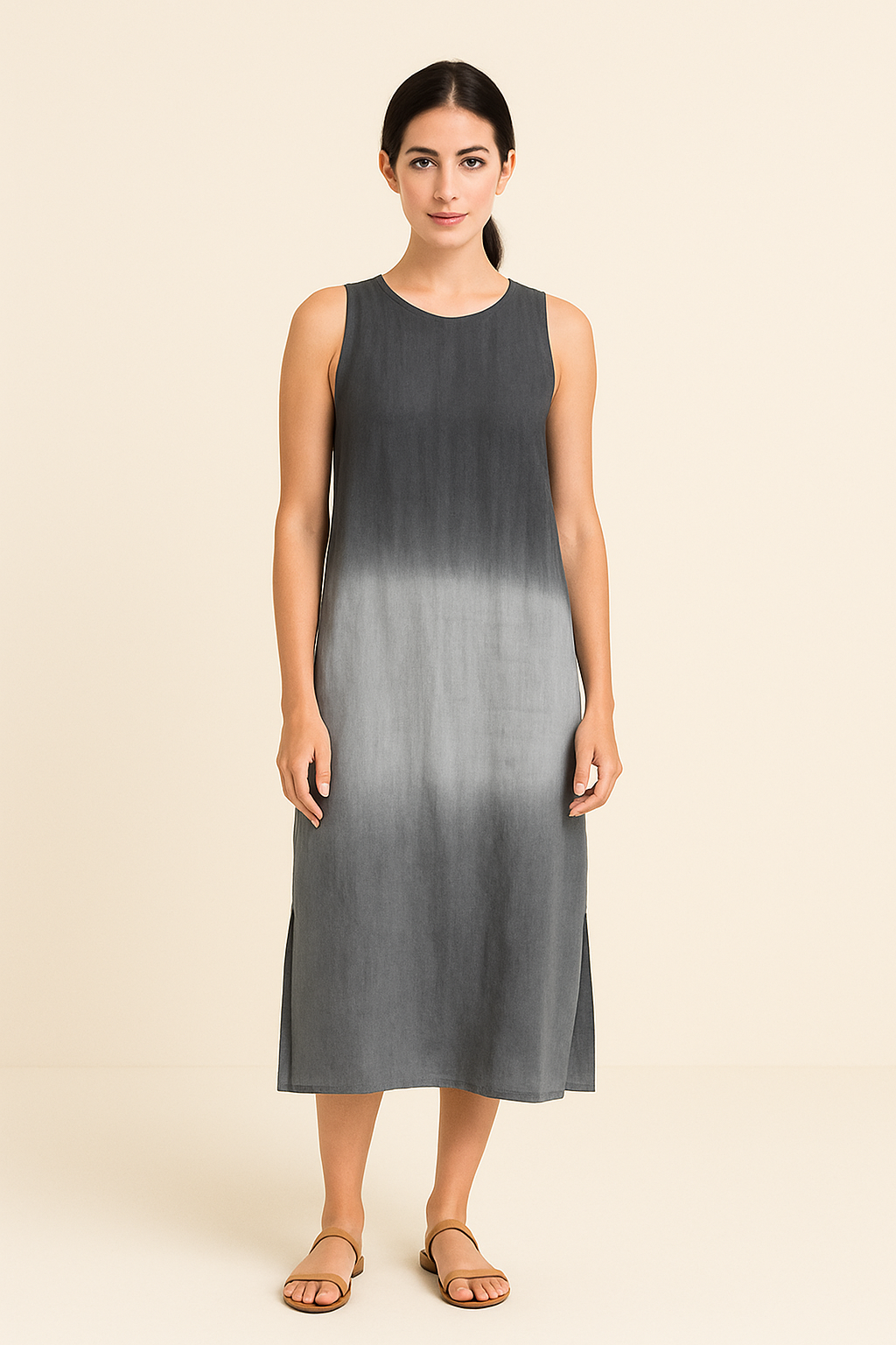 WILHELM | Damen Ärmelloses Maxikleid mit Rundhalsausschnitt luftig & leicht