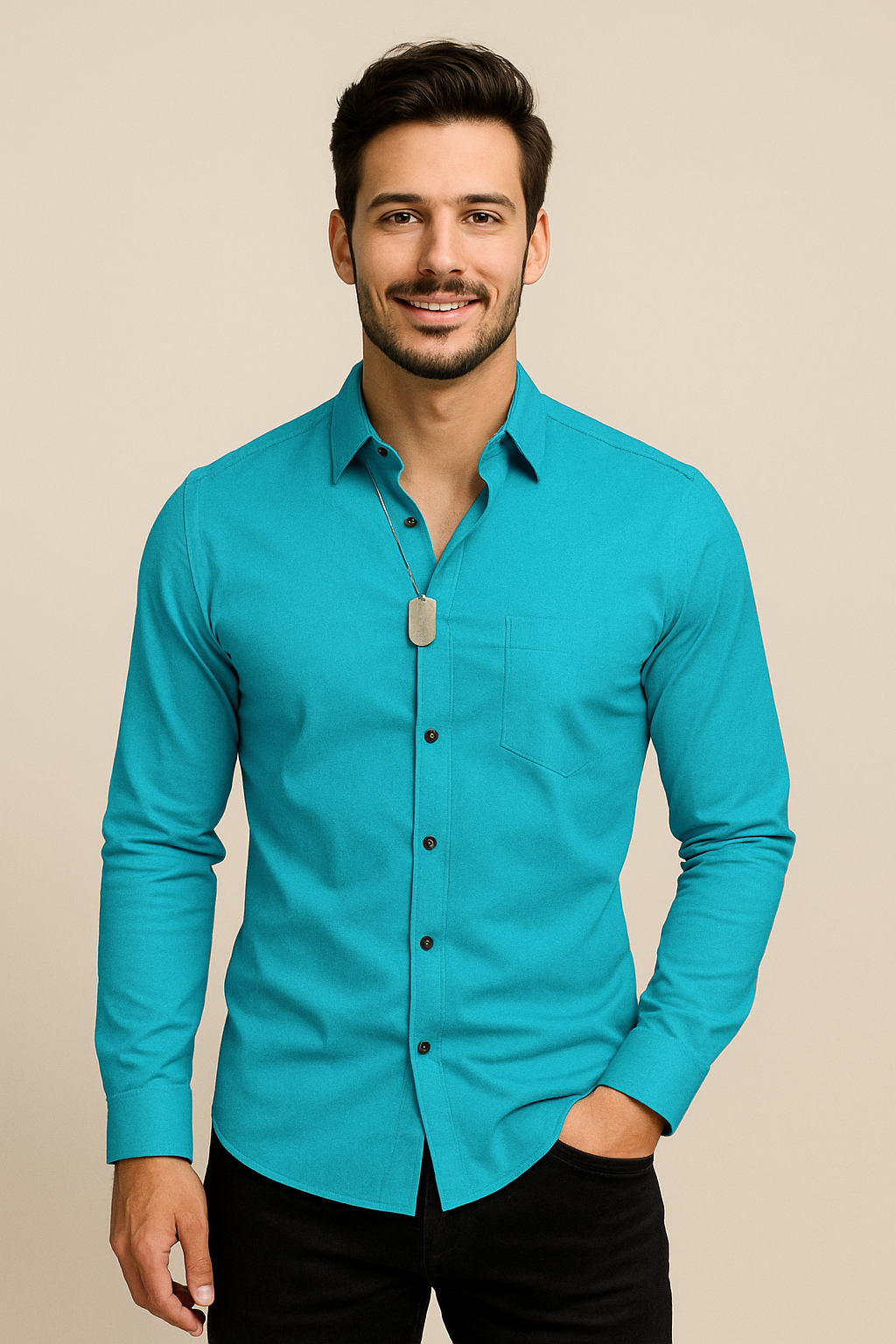 WILHELM | Herren Langarmhemd mit Stretch für Büro und Alltag