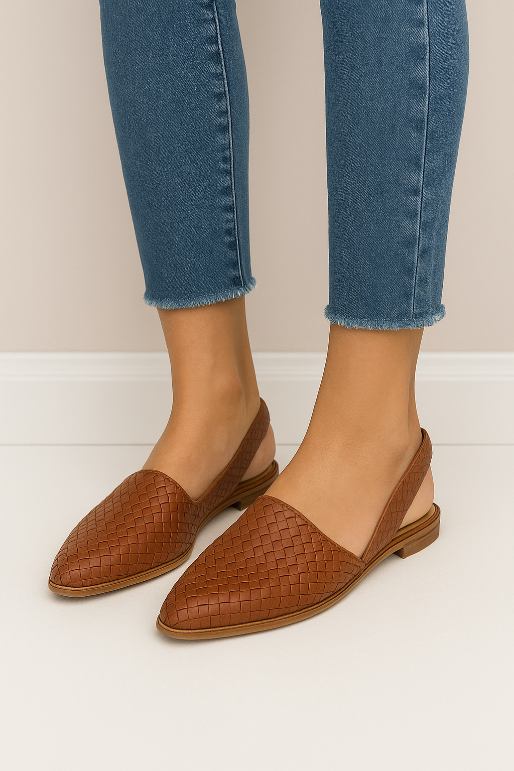 WILHELM | Damen Lederslipper mit Flechtstruktur für Arbeit & Freizeit