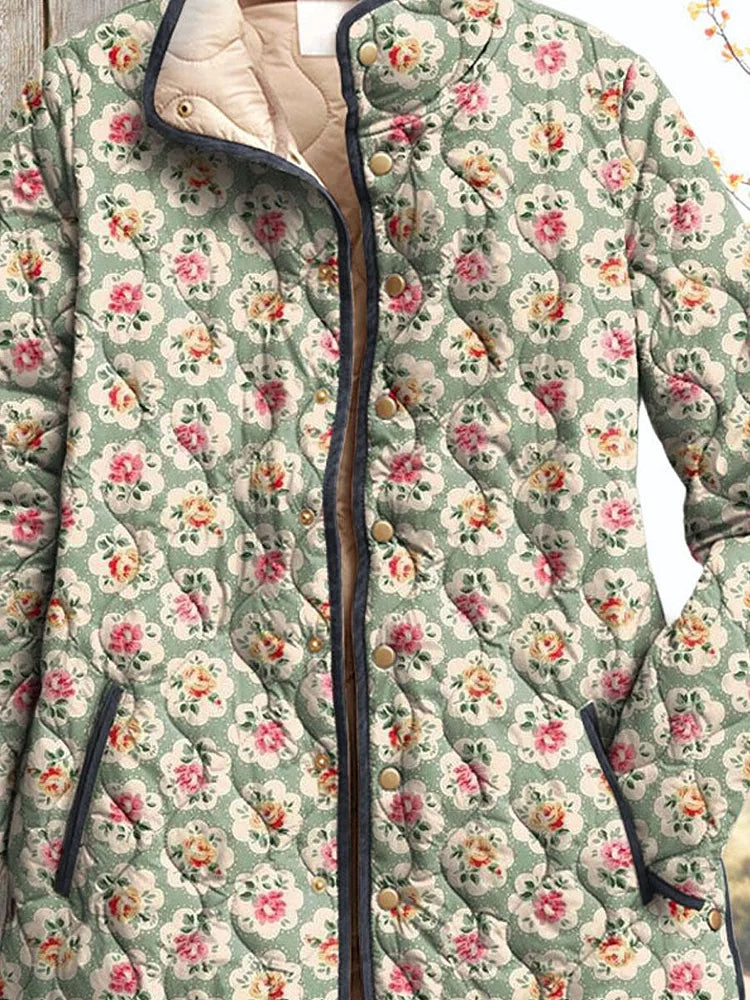 Damen Vintage Jacke Regular Fit Weich Warm Knitterarm Elegant Freizeit Alltag