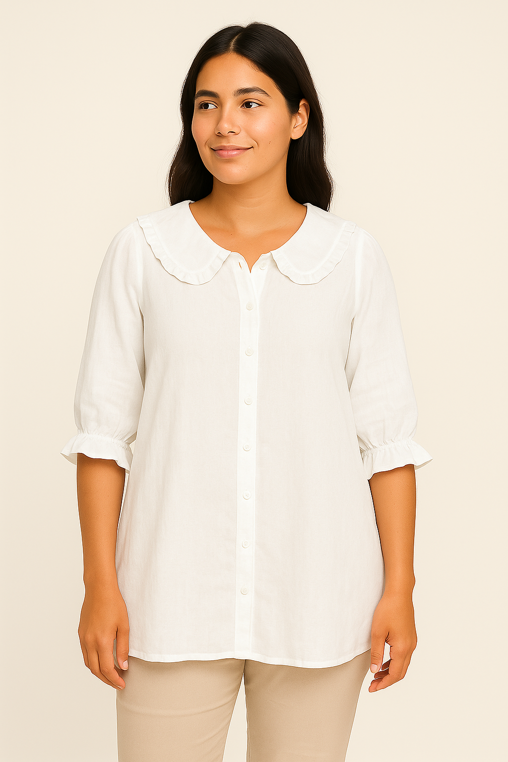 WILHELM | Damen Bluse mit Rüschenakzent für Sommer