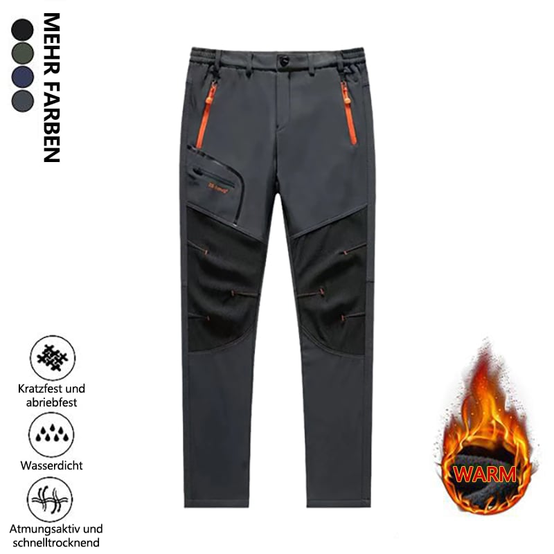 Herren Outdoor Arbeitshose Winter Warm Gefüttert Winddicht Wasserabweisend Strapazierfähig Regular Fit