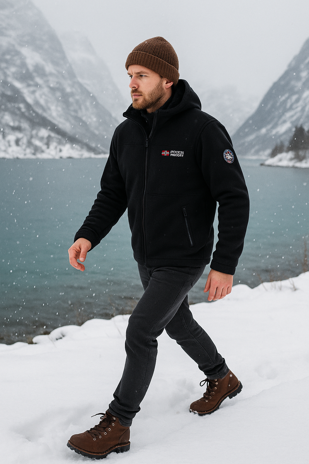 Herren Fleecejacke Winter Kapuze Winddicht Wasserabweisend Thermo Regular Fit Outdoor Tactical