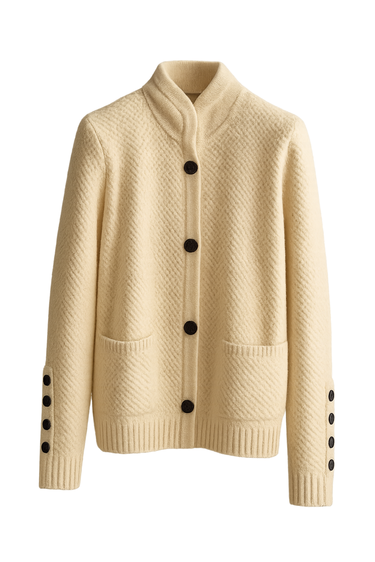 Damen Strickjacke Regular Fit Wollmischung Knöpfe Weich Warm Alltag Büro Freizeit Herbst Winter