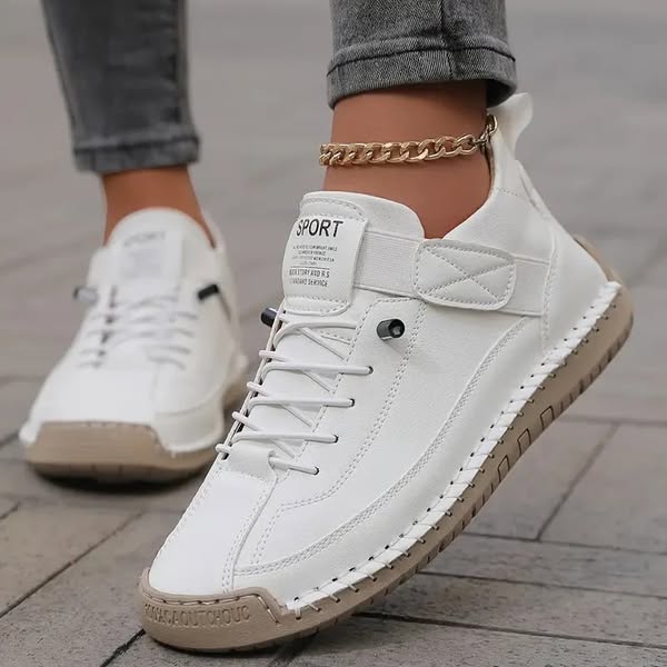 Damen Sneakers rutschfest elastische Einsätze Slip-On