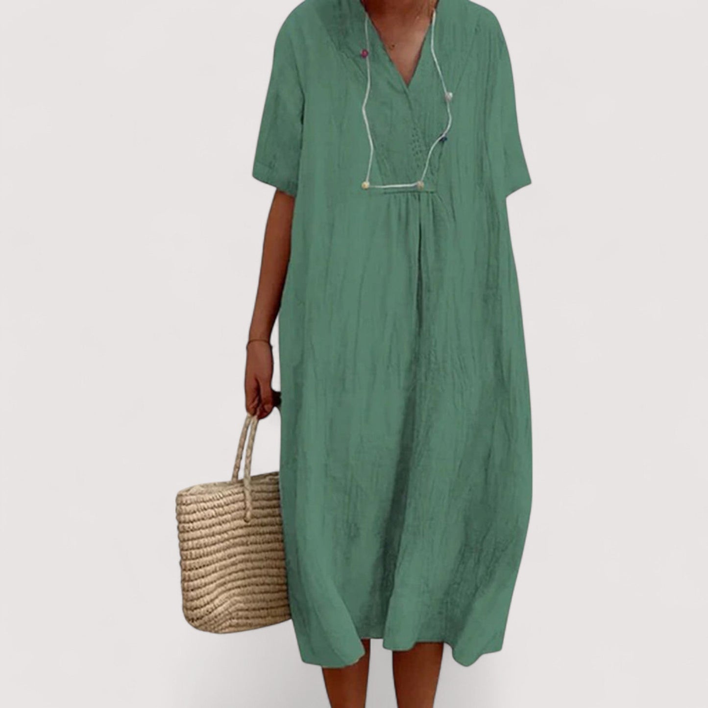 Damen Kleid gemustert locker Passform fließend leicht vielseitig bequem