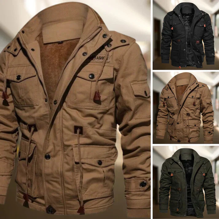 Herren Jacke Langarm Warmfutter Regular Fit Urban Freizeit Klassisches Design Übergangsjacke