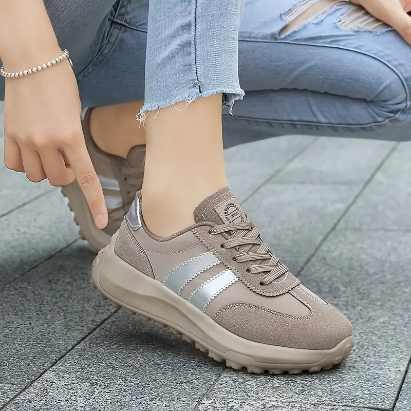 Damen Retro Wildleder Look rutschfest atmungsaktiv leicht bequem