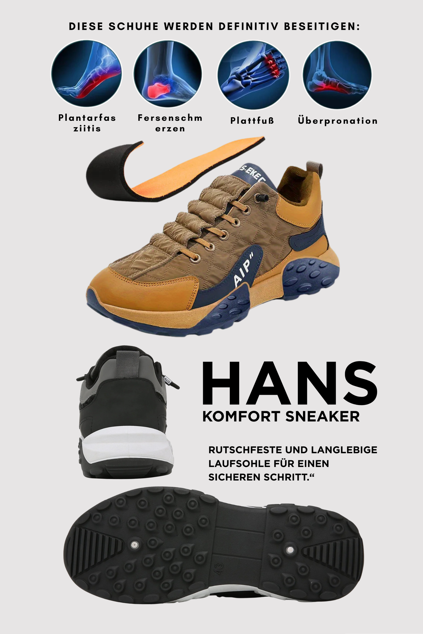 Herren Slip-On Sneaker orthopädisch atmungsaktiv rutschfest leicht breit