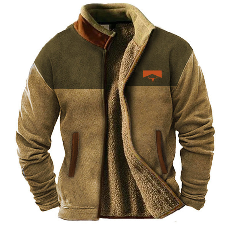 Herren Fleecejacke Regular Fit Leicht Warm Reißverschluss Casual Freizeit Outdoor