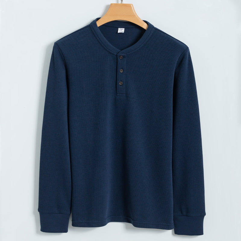 Henley-Pullover für Herren mit Knopfverschluss