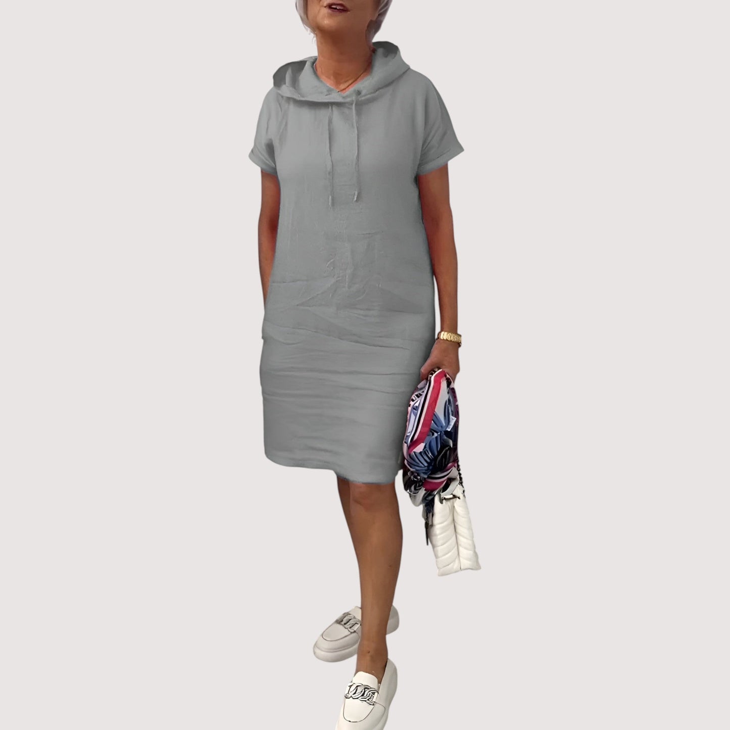 Damen Kapuzenkleid bequem lässig locker vielseitig