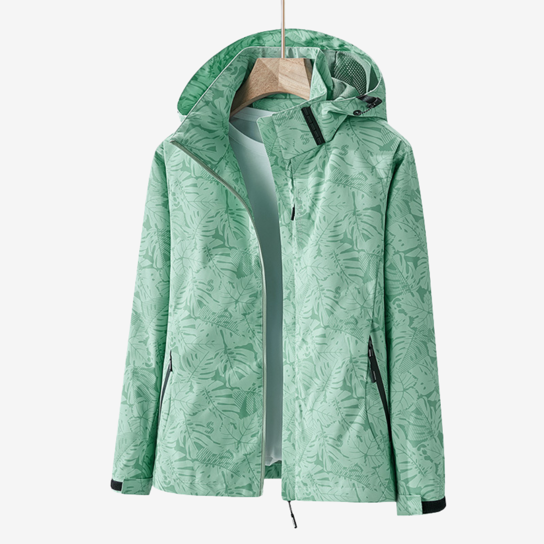 Damen Windjacke Wasserdicht Atmungsaktiv Slim Fit Kapuze Übergangsjacke Outdoor Leicht