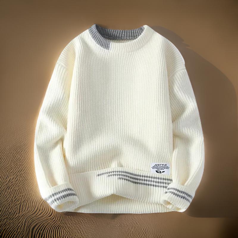 Herren Strickpullover mit klassischem Rundhalsausschnitt bequeme warme atmungsaktive normale Passform