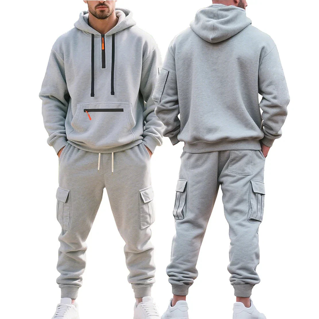 Herren Trainingsanzug Winter Set Hoodie Hose Gefüttert Komfort Freizeit