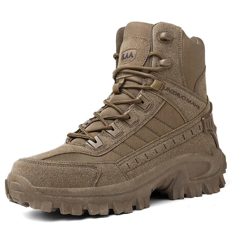 Damen Outdoor-Stiefel Beige rutschfest knöchelhoch Profilsohle Gelände Wanderschuhe