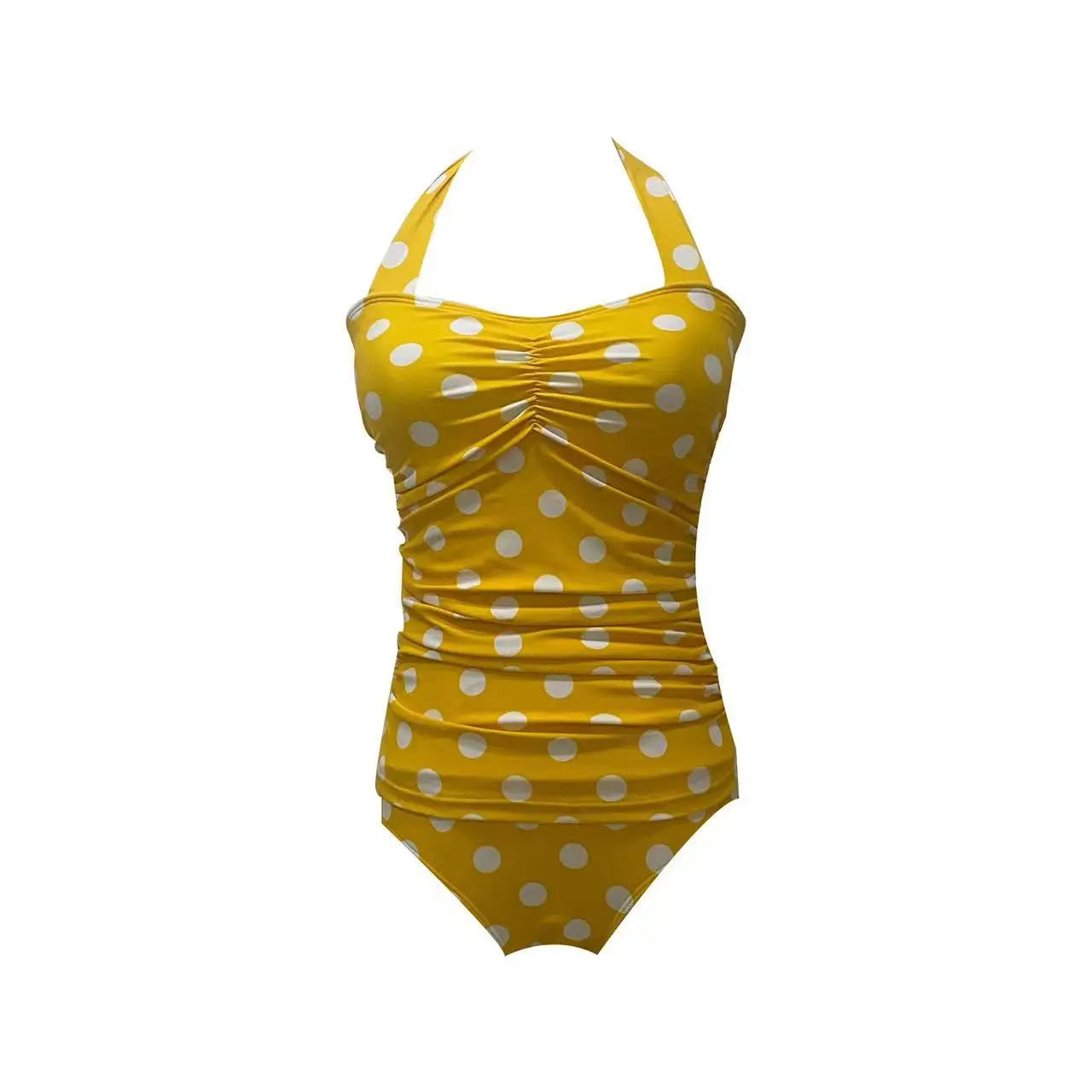 Damen Plus-Size Badeanzug Retro Punkte Einteilig Monokini Bademode