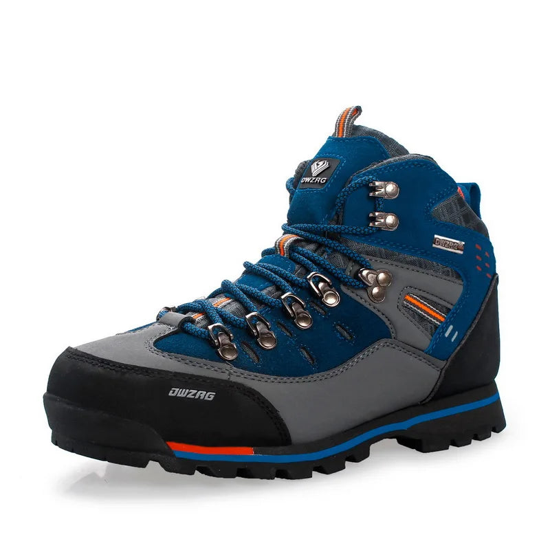 Herren Schwarz Dunkelgrau knöchelhoch rutschfeste Profilsohle Outdoor Wanderschuhe Schnürstiefel