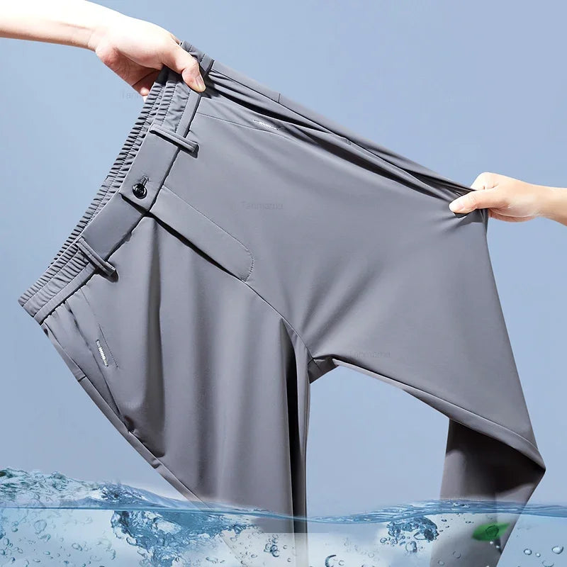 Herren Sommerhose aus feinem Wollstoff leichte Freizeithose Alltagshose